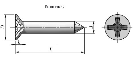 Полупотайная головка винта чертеж